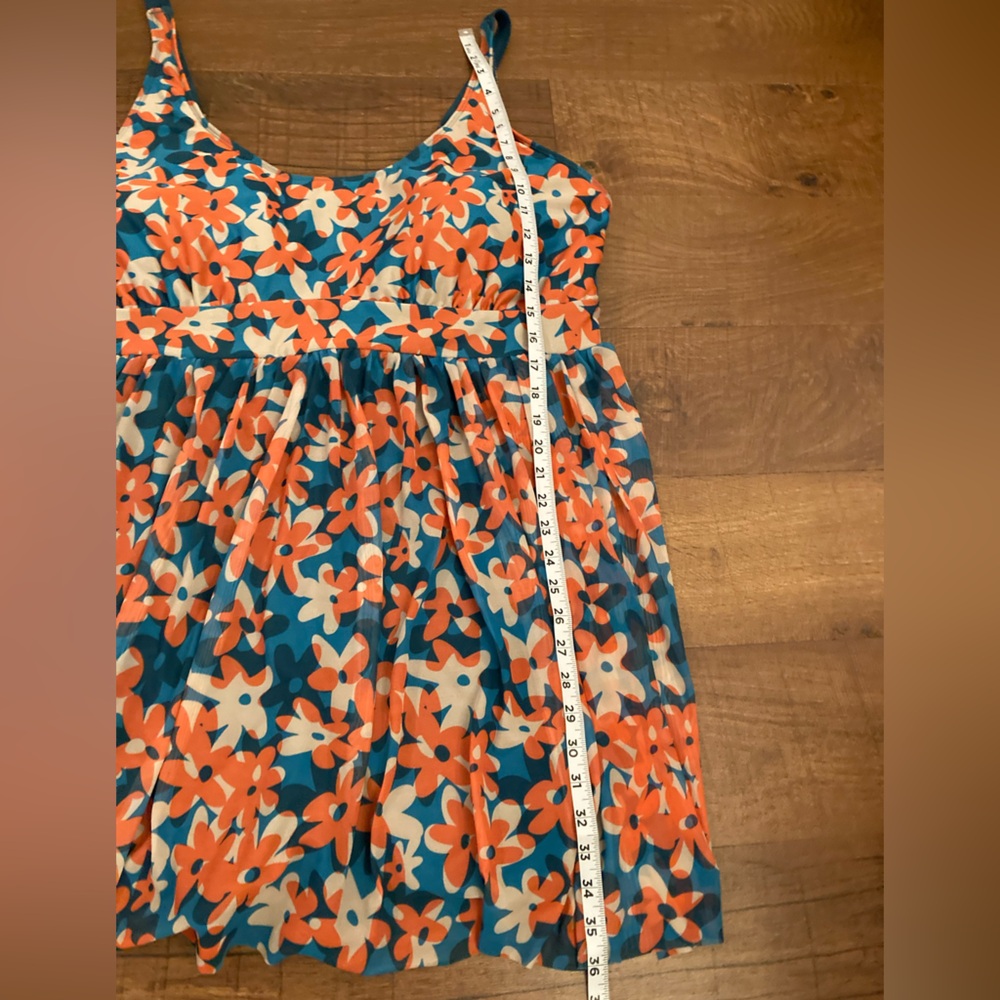 BloomChic NWT Floral Swim Dress in Teal/Coral/White Women’s Plus 26 - Picture 12 of 13